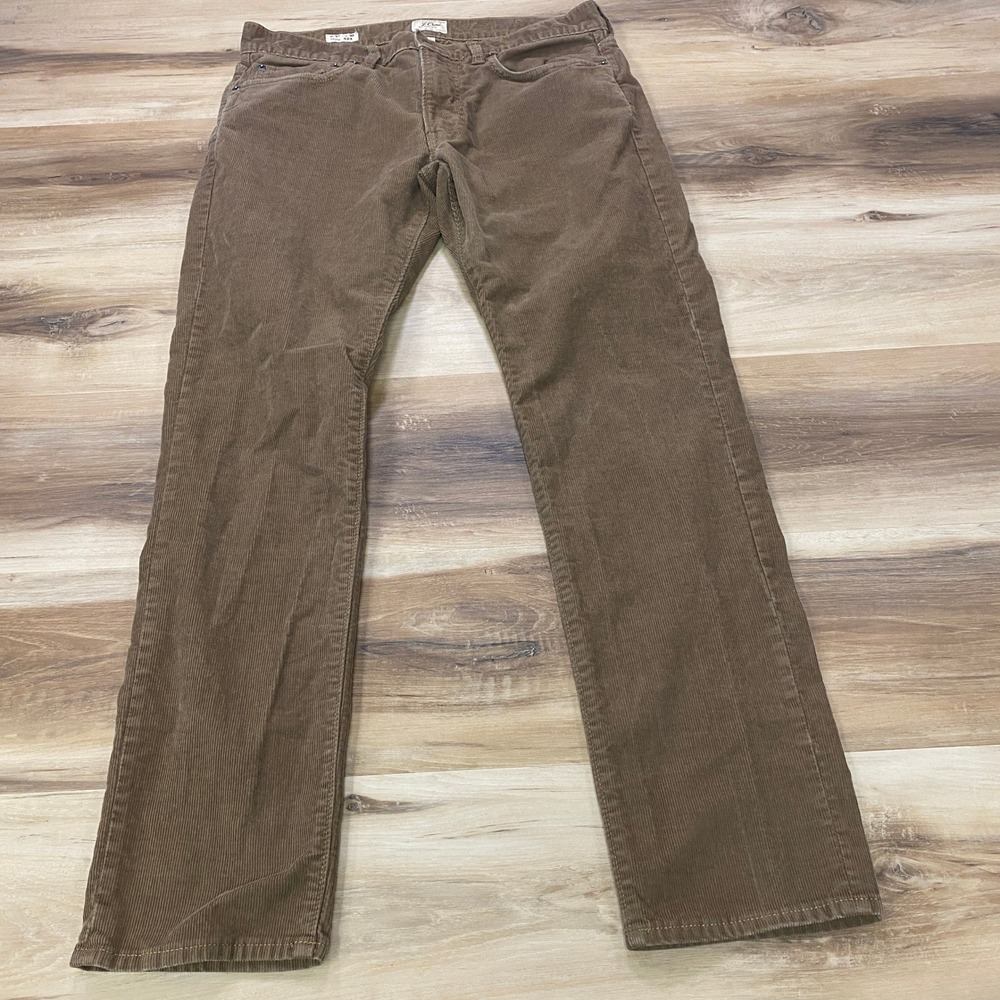 J.Crew 484 Slim Fit Corduroy Pants 31x30 Brown Cotton Stretch G7128 FA21